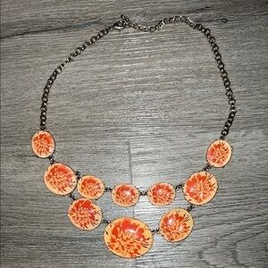 Elegant Orange Floral Necklace